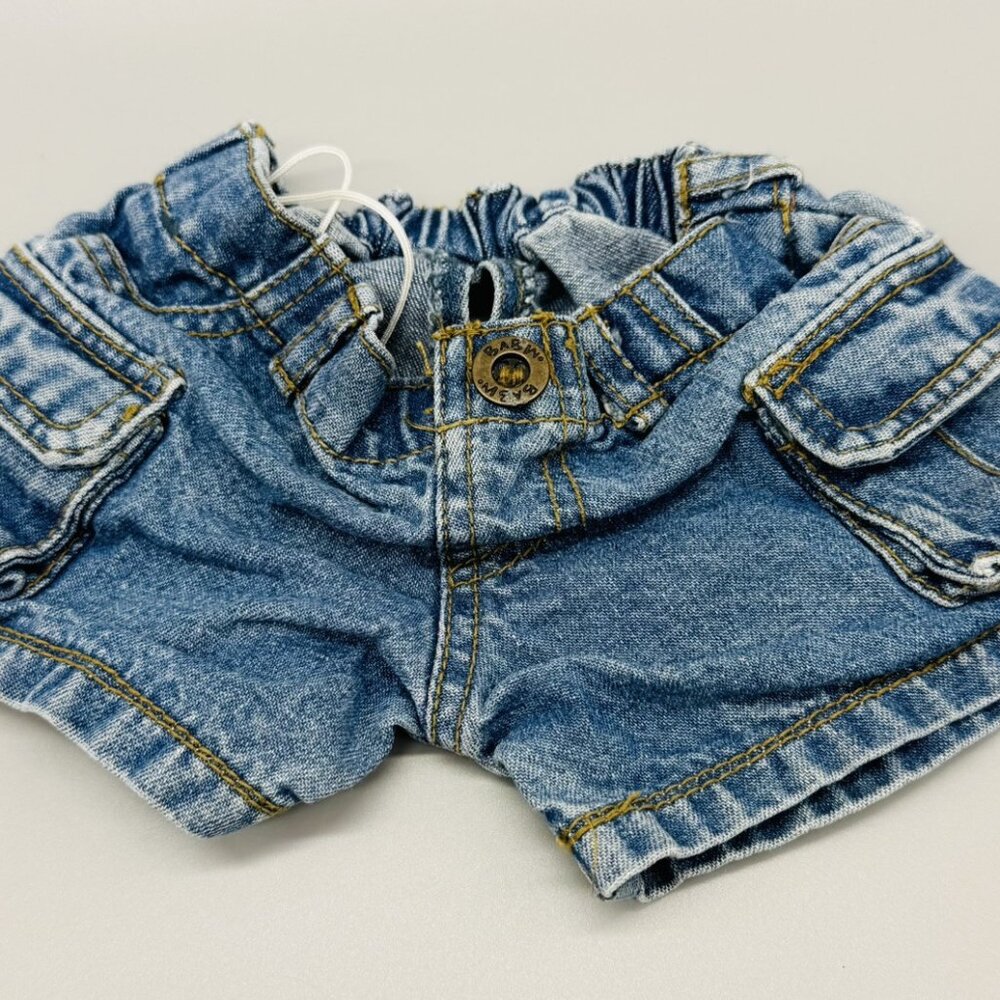 Build a Bear Rainbow Halter Top Jean‎ Shorts Sneakers Draw String Bag Clothes - Picture 5 of 9